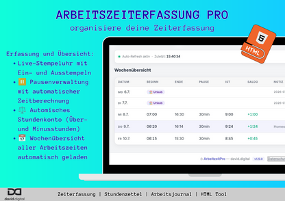 Arbeitszeit Pro